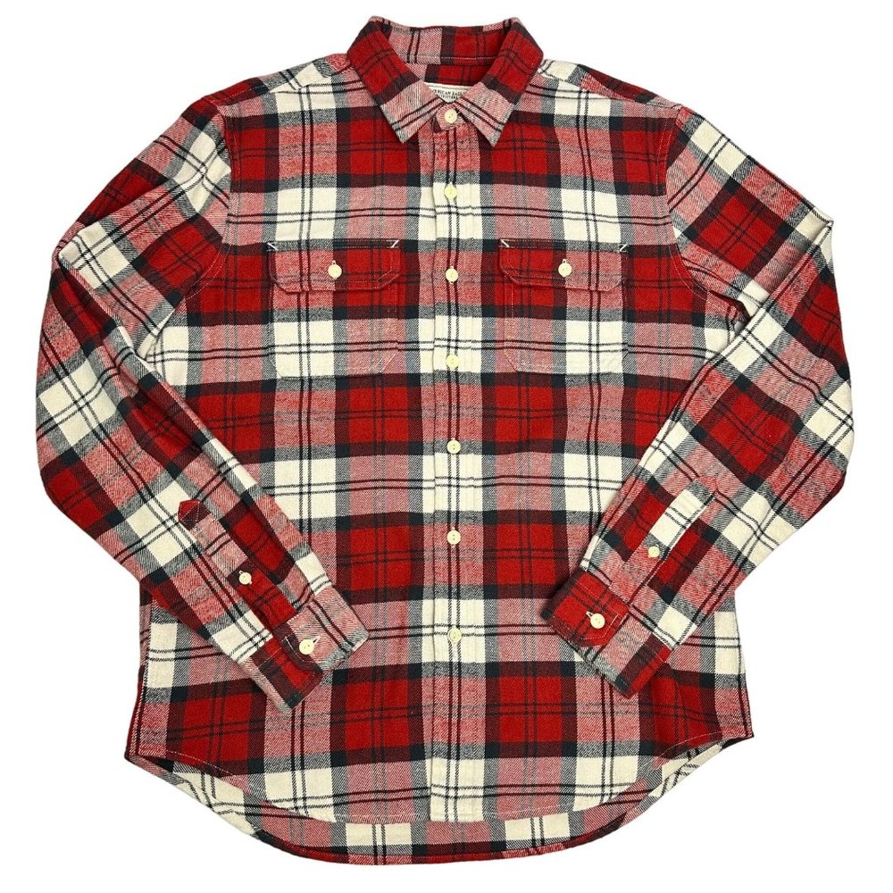American Eagle | Plaid Red White Black Button-Down Long Sleeve Shirt | Size M